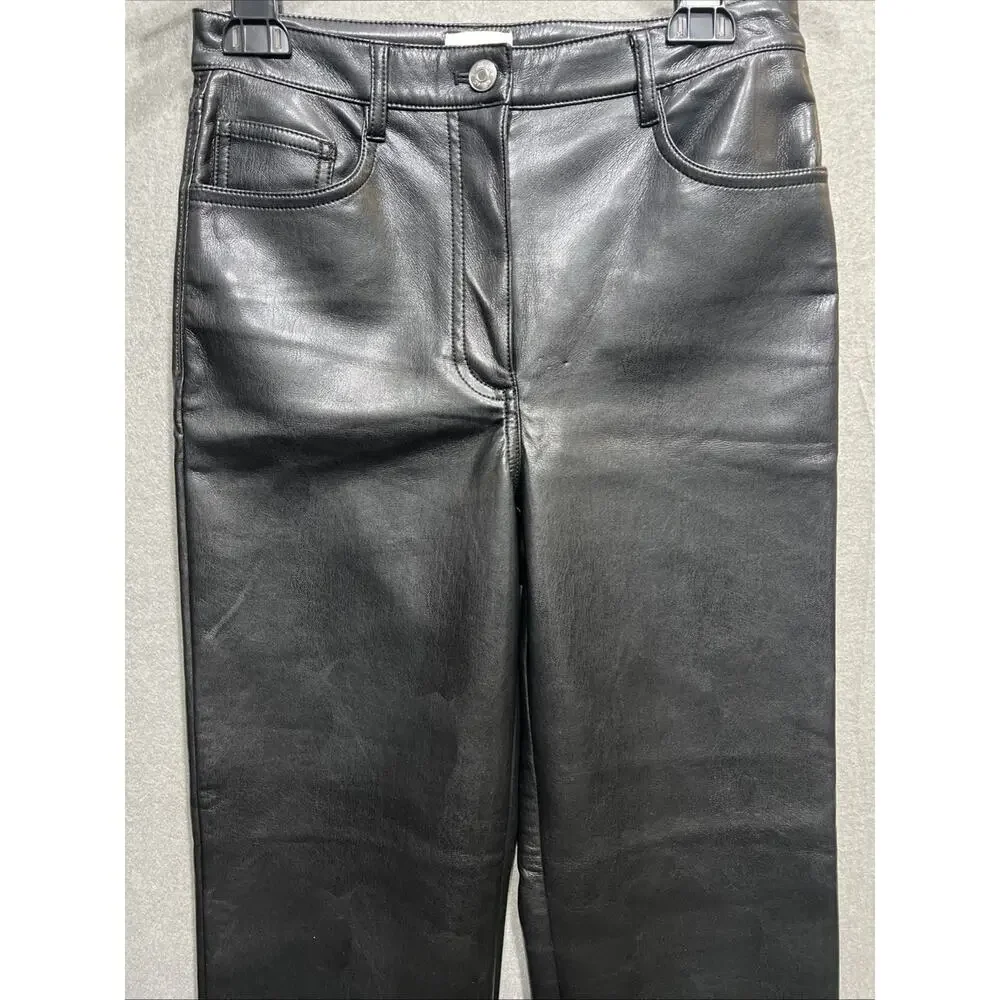 Aritzia Wilfred The Melina Black Faux Leather Pants Womens Size 4 - Picture 7 of 12
